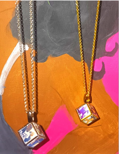 Custom 6 panel cube necklace